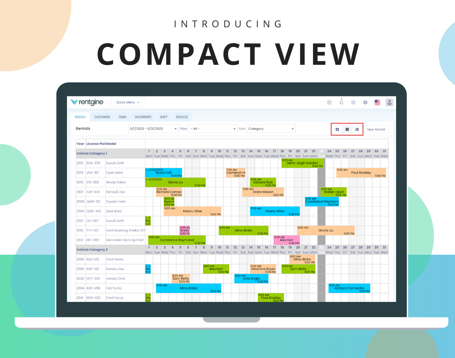 Introducing Compact View for Overseeing Several Rentals at a Glance