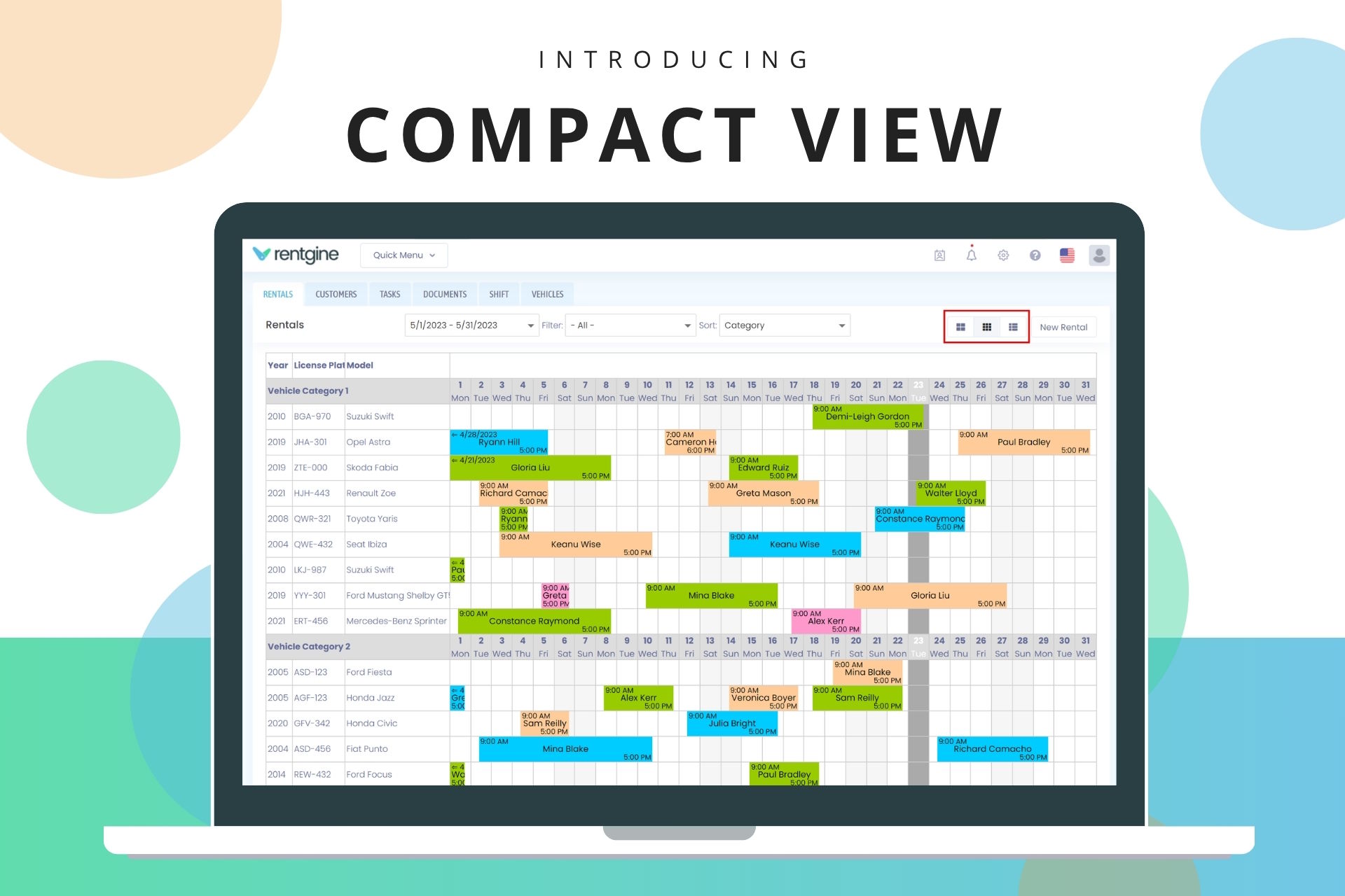 Introducing Compact View for Overseeing Several Rentals at a Glance