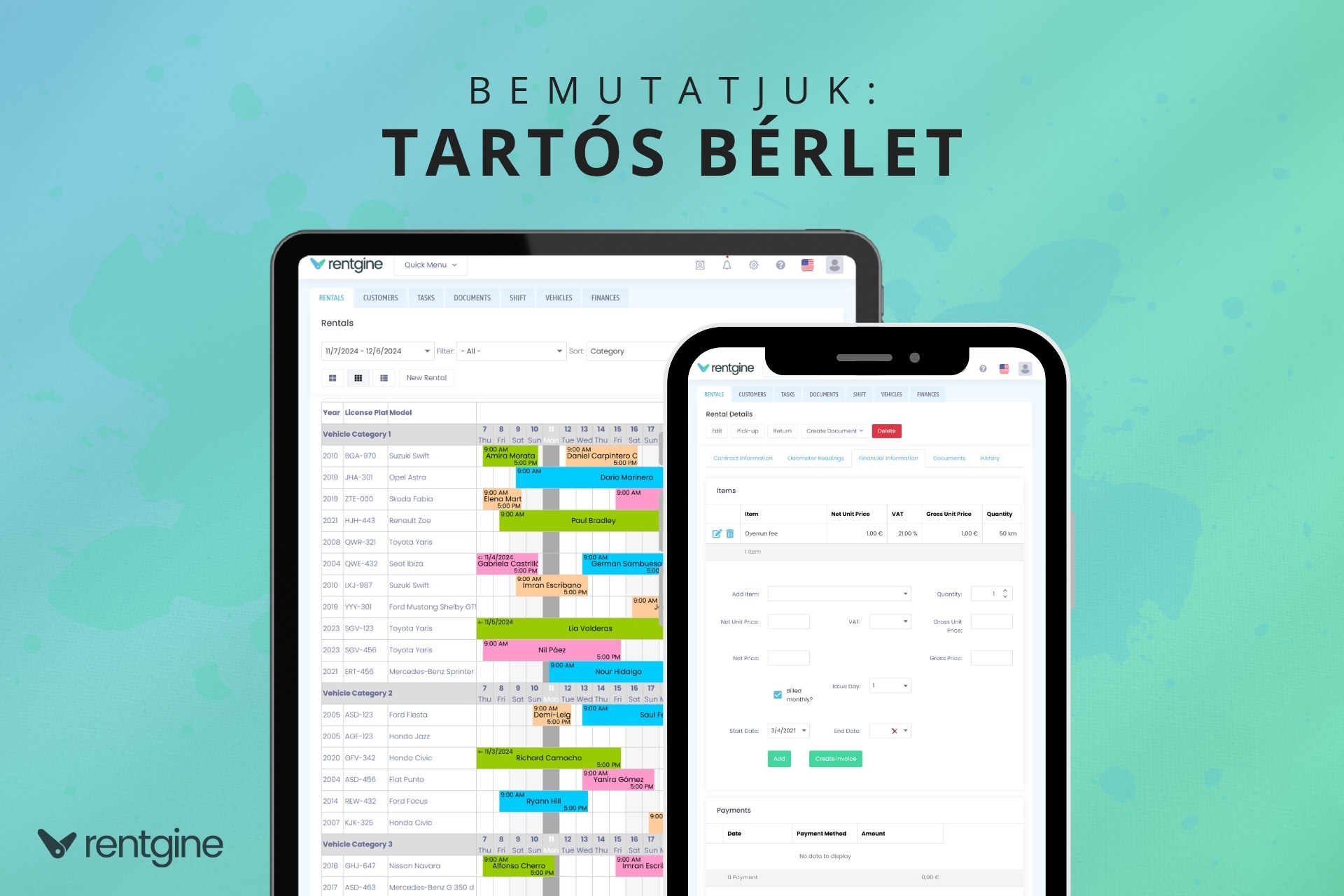 Új funkció a Rentgine-ben: Kezeld a tartós bérleteket és a kilométeróra-nyilvántartást digitálisan